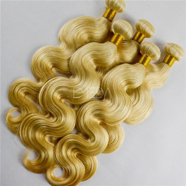 Wholesale high quality blonde remy human hair body wave hair extensions WJ022